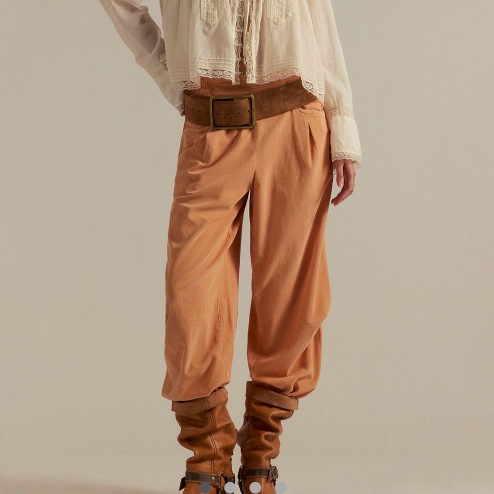 Free People peach nice cord jeans small balloon pants